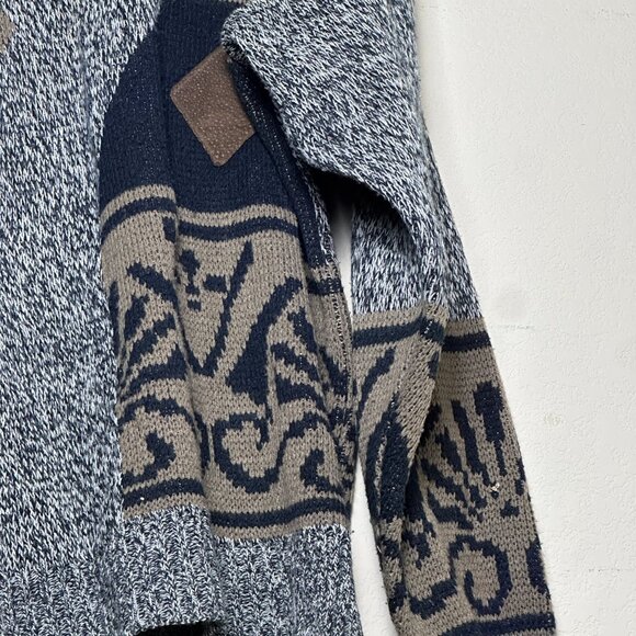 VTG Playboy Knit Abstract Grey 90s Sweater Men L Classic Prep Comfy Coral - Picture 9 of 14